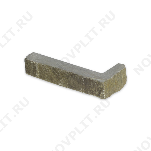 Угловой камень "Полоска" песчаник серо-зеленый - 20хПогон мм, шуба, пиленый с 5 сторон
