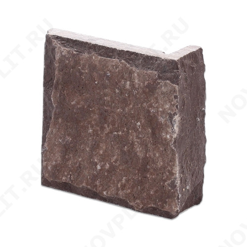 Угловой камень "Плитка" лемезит бордовый - 100хПогон мм, со сколом, пиленый с 5 сторон