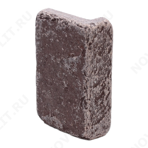 Угловой камень "Плитка" лемезит бордовый - 100хПогонх20 мм, шуба, галтованный, пиленый с 5 сторон