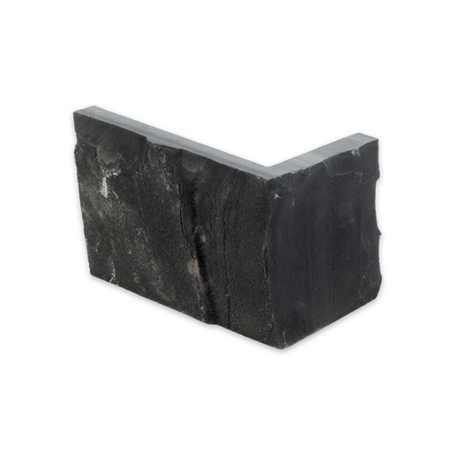 Угловой камень "Стрелки" шунгит тёмно-серый (чёрный) - 90хПогон мм, шуба, пиленый с 3 сторон