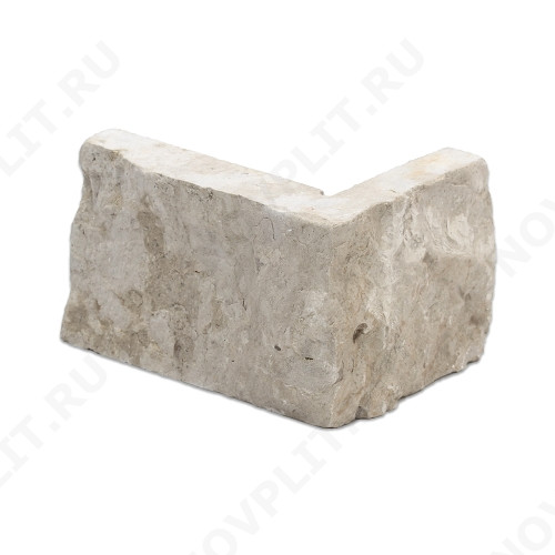 Угловой камень "Полоска" доломит бело серый "изборский" - 90хПогон мм, шуба, пиленый с 5 сторон