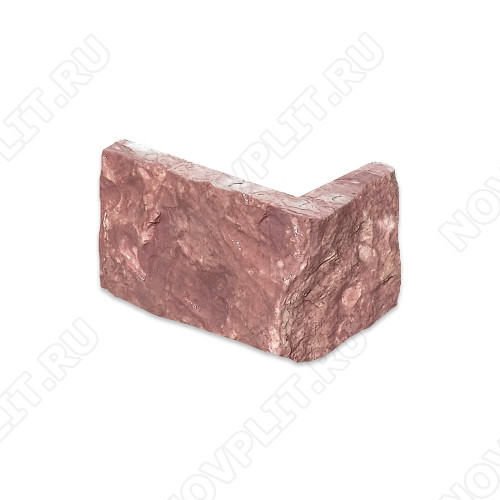 Угловой камень "Полоска" доломит малиновый с розовым - 60хПогон мм, шуба, пиленый с 5 сторон