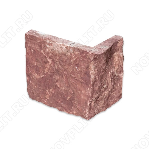 Угловой камень "Полоска" доломит малиновый с розовым - 90хПогон мм, шуба, пиленый с 5 сторон