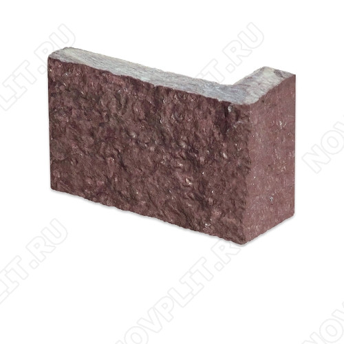 Угловой камень "Полоска" лемезит бордовый - 60хПогон мм, шуба, пиленый с 5 сторон